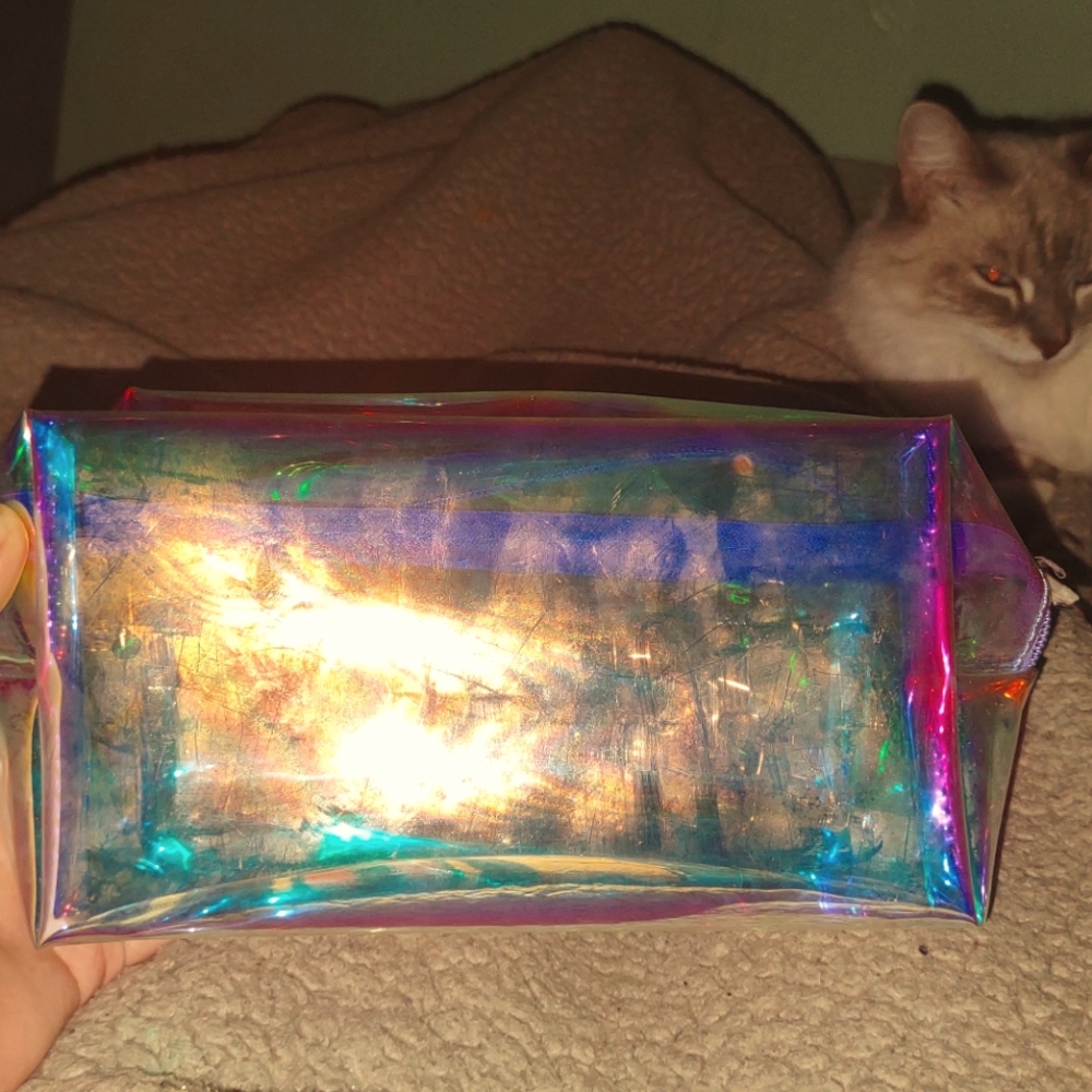 Color changing shiny makeup bag